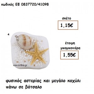 ΦΥΣΙΚΟΣ ΑΣΤΕΡΙΑΣ ΚΑΙ ΚΟΧΥΛΙ ΜΕΓΑΛΟ ΣΕ ΒΟΤΣΑΛΟ για μπομπονιέρες γάμου - βάπτισης  ΕΦ 0837720/41098