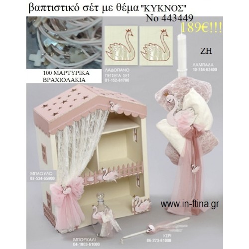 ΚΥΚΝΟΣ ΒΑΠΤΙΣΤΙΚΟ ΣΕΤ ΜΕ ΞΥΛΙΝΟ ΚΟΥΤΙ-ΕΠΙΠΛΟ ΖΗ Νο 443449